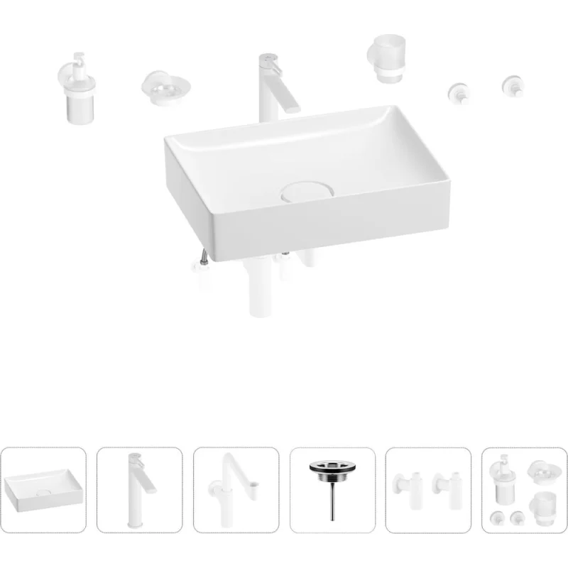 Раковина для ванной Wellsee Pure BY Wellsee в наборе 9 в 1 201006440