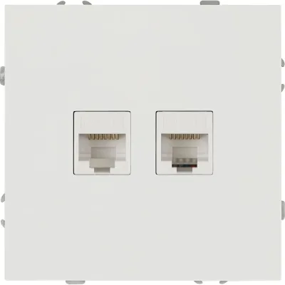 Розетка ЭРА Galaxy 15-3108-01 информационная двойная 2XRJ45 IP20 белый Б0070756