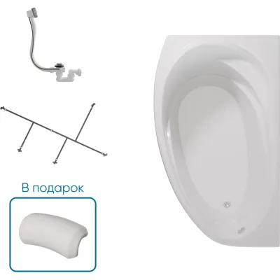 Ванна 1Marka ДЖУЛИАННА/JULIANNA 1500х900 L Комплект Стандарт 2 П 01дж1595лкс2+п
