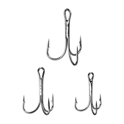 Набор крючков AZOR FISHING тройных, №4,2,1, черный никель, 10 шт. 344-064