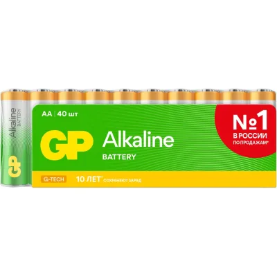 Батарейки GP пальчиковые алкалиновые АА AMBER, набор 40 шт 22476