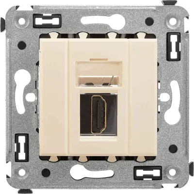 HDMI-ΡΠΎΠ·Π΅ΡΠΊΠ° ΠΎΠ΄ΠΈΠ½Π°ΡΠ½Π°Ρ Π² ΡΡΠ΅Π½Ρ DKC Avanti ΡΠΈΠΏ Π-Π, Π²Π°Π½ΠΈΠ»ΡΠ½Π°Ρ Π΄ΡΠΌΠΊΠ° 4405253