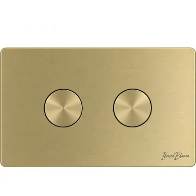 Клавиша пневматического смыва Iberica Blanca Inox pro (инокс про) 240 х 160 мм, золото матовое, нержавеющая сталь IB.B081PR1