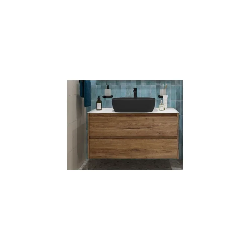 Подвесная тумба со столешницей и накладной раковиной BelBagno KRAFT 80 KRAFT80RT-KEPBO-1302H301-SET