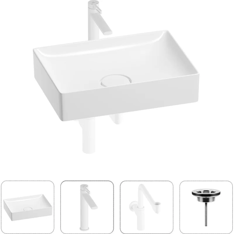 Раковина для ванной Wellsee Pure BY201002690 в наборе 4 в 1 201002690