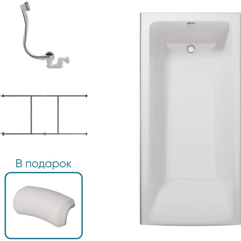 Ванна 1Marka БЬЯНКА/BIANCA 1600х750 Комплект Стандарт 2 П 01бья1675кс2п
