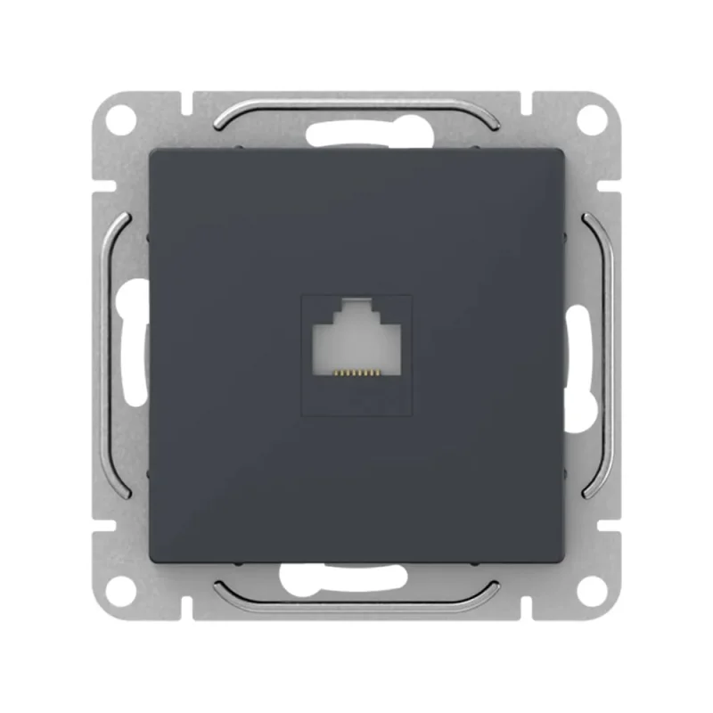 Механизм компьютерной розетки EKF Эпика RJ45 (cat6), графит UP1-SOG-RJ45-6
