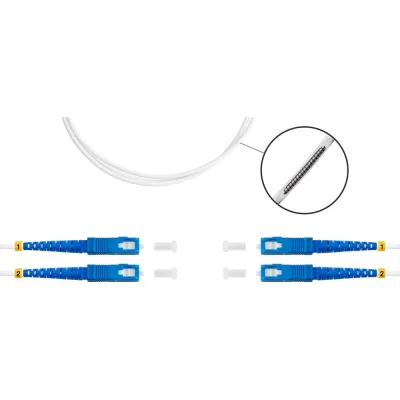 Патч-корд оптический TopLan дуплексный, SC/UPC-SC/UPC, SM G.657A1, 5 м, LSZH бронированный, DPC-TOP-657A1-SC/U-SC/U-5.0-ARM