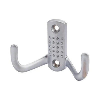 Двухрожковый мебельный крючок Kerron матовый хром KR-0060-SC