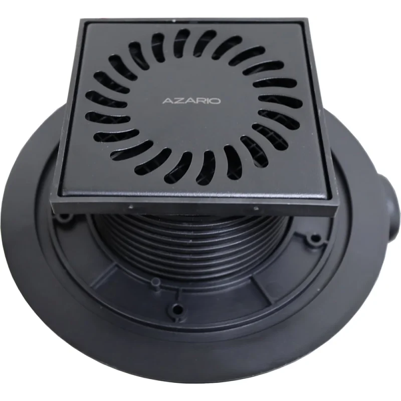 Трап Azario 125х125 горизонтальный D 50, черный 00098213