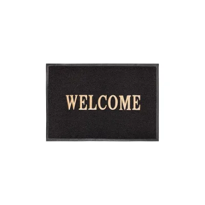 Придверный пористый коврик ComeForte Welcome 50х80 см черный WM-07