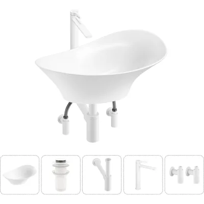 Комплект 5 в 1 Wellsee Lavinia Boho Bathroom Sink накладная раковина 56x33 см 3331111 20215363R