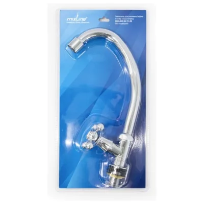 Смеситель для раковины/мойки MIXLINE МЛ19-05 1/2 кер., моно, под гайку, без подводки, блистер 559135