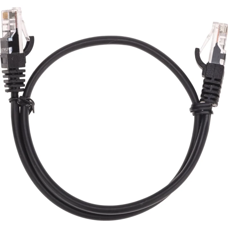 ΠΠ°ΡΡ-ΠΊΠΎΡΠ΄ U/UTP REXANT CAT 5e, RJ45-RJ45, 26AWG, LSZH, ΡΠ΅ΡΠ½ΡΠΉ, 0,5ΠΌ 02-0102-05