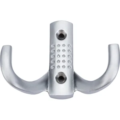 Двухрожковый мебельный крючок Kerron матовый хром KR-0061-SC
