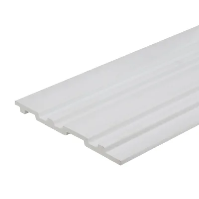 Панель декоративная из экополимера 3D 120х2700х9 мм Grace Rail East белая 0,32 кв.м