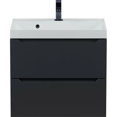 Подвесная тумба с раковиной uperwood Tanos 60 см, черная 291020252