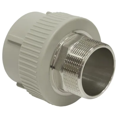 Муфта комбинированная TEBO PPR 32x1" НР серый 031020610