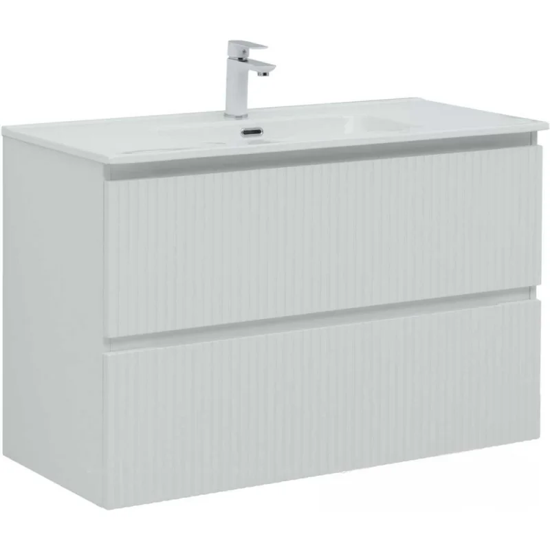 Тумба под умывальник Aquanet Джейн 120 Flat, белый матовый 00369186