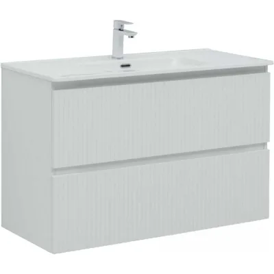 Тумба под умывальник Aquanet Джейн 120 Flat, белый матовый 00369186