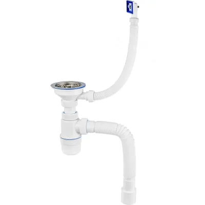 Сифон VIRPLAST "Элит" 3.1/2" с переливом, с гофрой 40/50, L800 мм арт.7084 100333 30987084