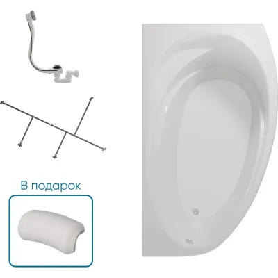 Ванна 1Marka ДЖУЛИАННА/JULIANNA 1500х900 L Премиум П 01дж1595лкпп