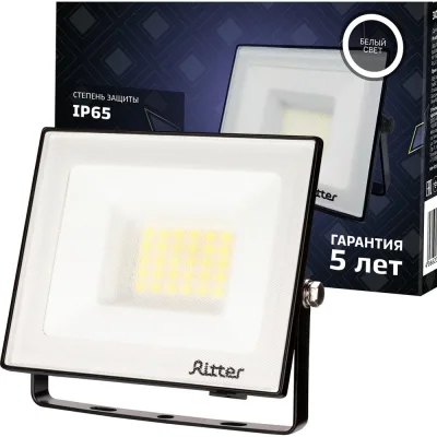 Светодиодный прожектор RITTER серия PROFI 230В 30 Вт 4000К 3000Лм IP65 черный 53416 1