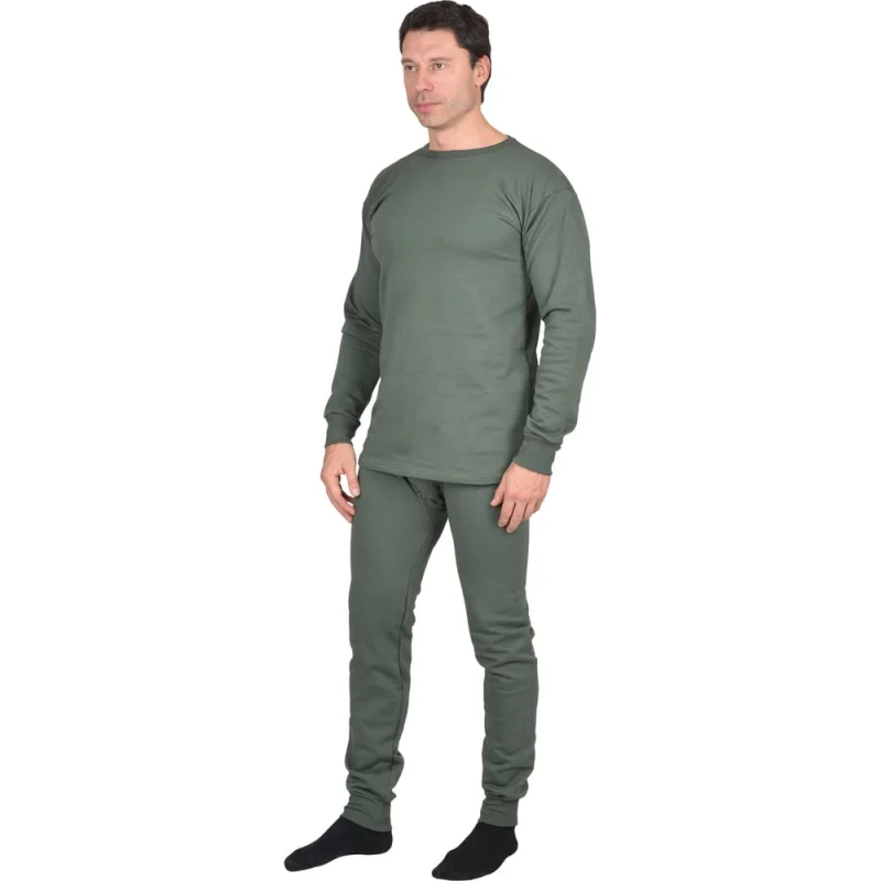 Белье нательное трикотажное с начёсом (зима) СИРИУС пл.250 гр/м2, оливковое, 100% х/б, р. 88-92/170-176 (ЧЗ) 79677