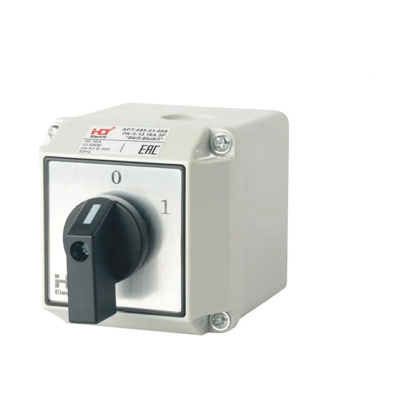 Переключатель кулачковый HLT ПК-3-13 16А 3P ВКЛ-ВЫКЛ IP54 085-21-058