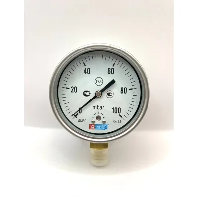 Манометр МЕТЕР ДМ 30-100-1-G Р=0..100 мбар G1/2 кл.1,5 8230