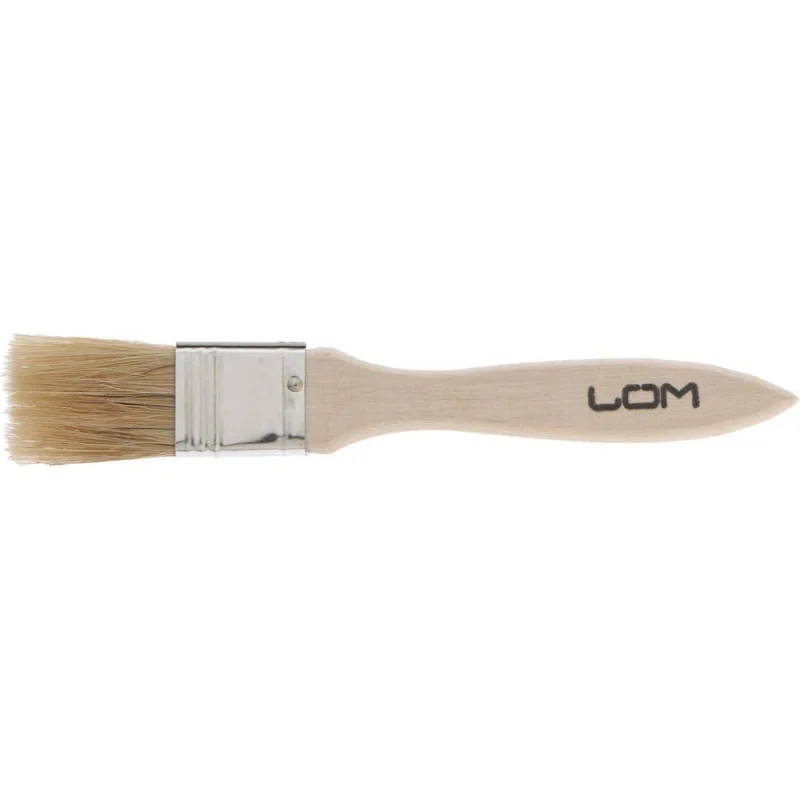 Плоская кисть LOM натуральная щетина, деревянная ручка, 3/4", 20 мм 5239763