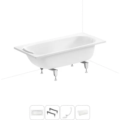 Стальная ванна 150х70 см Sanitana BLB Europa 20220626R в наборе 4 в 1 20220626R