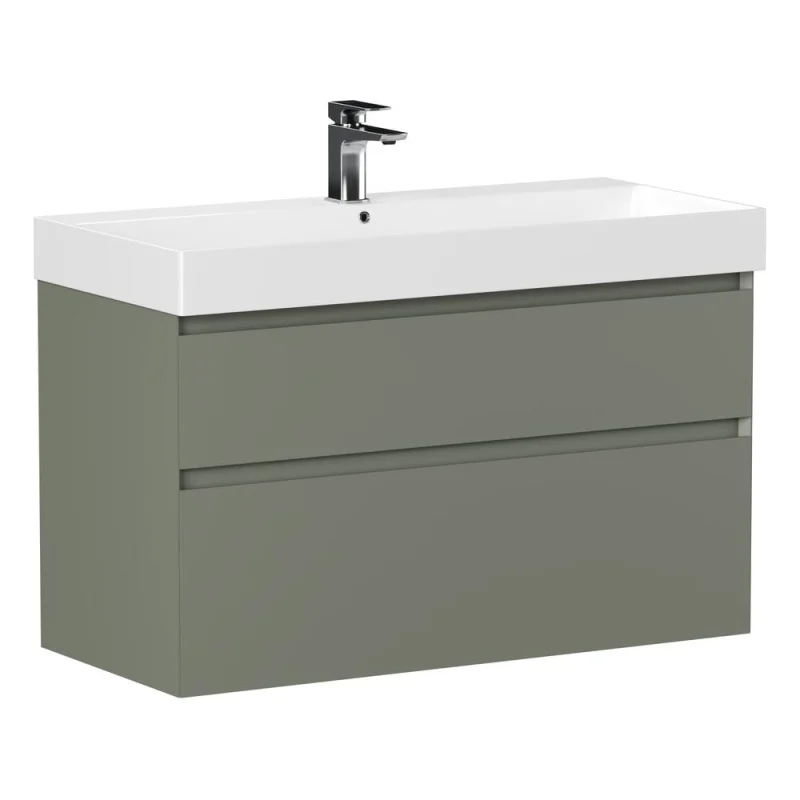 Тумба ALLEN BRAU 1.210027.CGM INFINITY 100, 2 ящика, олива матовый (346299) 00346299