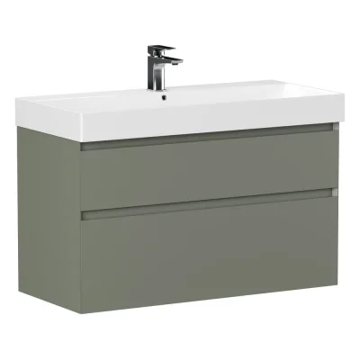Тумба ALLEN BRAU 1.210027.CGM INFINITY 100, 2 ящика, олива матовый (346299) 00346299