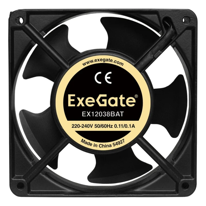 Вентилятор ExeGate 220В EX12038BAT 120x120x38 мм двойной шарикоподшипник клеммы 2700RPM 43dBA 289019