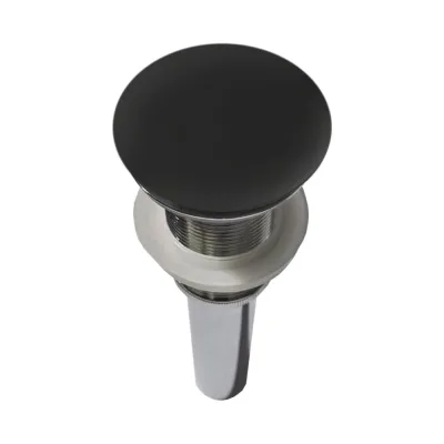 Донный клапан Vincea Солид Серфейс (Solid Surface), черная матовая крышка, без перелива, DBS-616MB