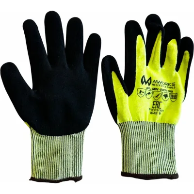 Перчатки защитные с покрытием из вспененного нитрила MWORKS MW MRO PRO YELLOW size 9 MW-0051109