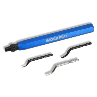 Инструмент для снятия заусенцев PRO WORKPRO (алюм. ручкой + 3 лезвия HSS), WP309010