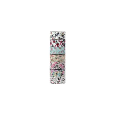 Клейкие WASHI-ленты для декора ОСТРОВ СОКРОВИЩ ЦВЕТОЧНЫЙ МИКС 7 цветов, рисовая бумага 661707