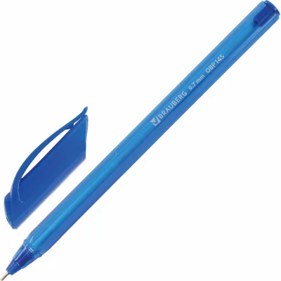 Ручка BRAUBERG шариковая масляная Extra Glide Tone СИНЯЯ трехгранная 0,7 мм, линия 0,35 мм 12 шт 142924