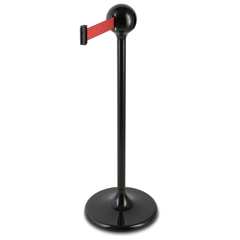 Стойка ограждения с лентой Rusbarrier SPHEREBARRIER BLACK red 3м