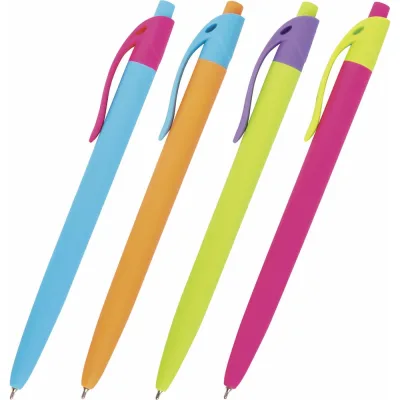 Ручка шариковая масляная автомат. FRUITY RX BRAUBERG, СИНЯЯ, soft-touch, 0.7 мм, линия 0.35 мм 12 шт 142656
