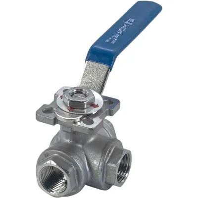Кран шаровый трехходовой (T-тип) нержавеющий NEWKEY AISI316 DN10 (3/8"), (CF8M), PN64 NK-BTt10/6