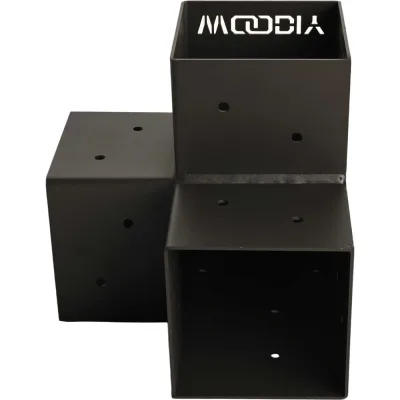 Угловой коннектор для бруса WOODIY 50х50, черный матовый WD25-B