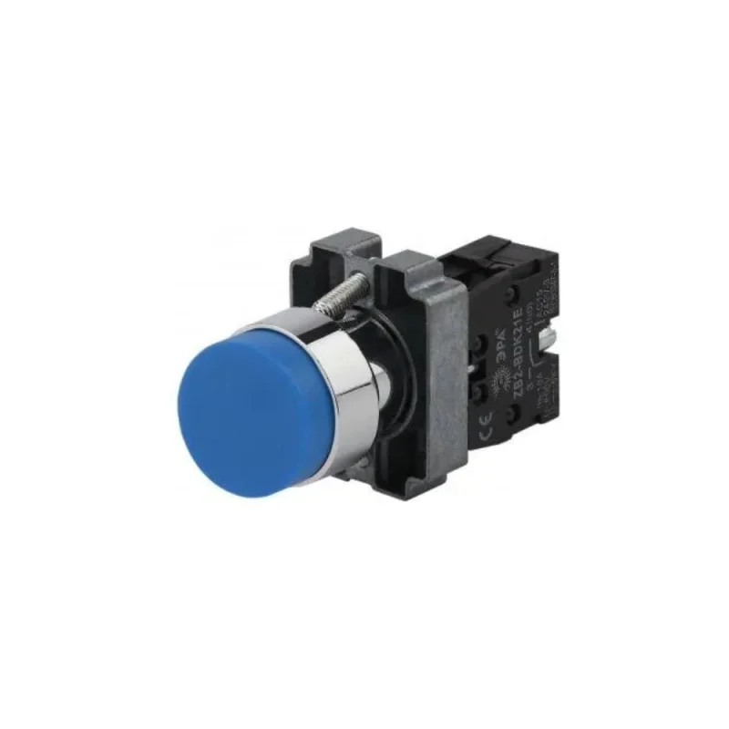 Кнопка ANDELI XB2-BL61 без подсветки удлиненная синяя 1НО ADL10-041