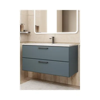 Тумба под раковину для ванной uperwood Foster New_100 см, подвесная, серый графит TFosterNEW100g