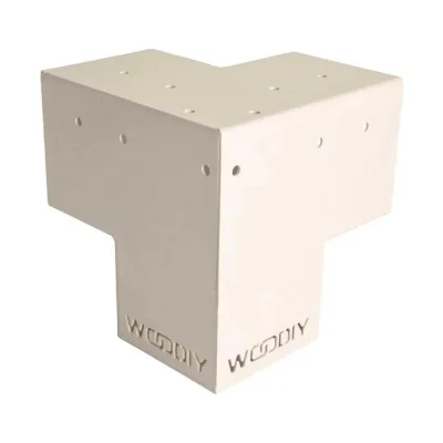 Угловой коннектор для бруса WOODIY 50х50, белый матовый WD25-W