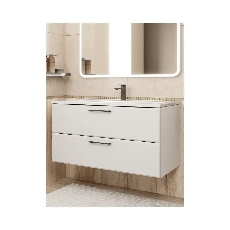 Тумба под раковину для ванной uperwood Foster New_100 см, подвесная, белая TFosterNEW100w