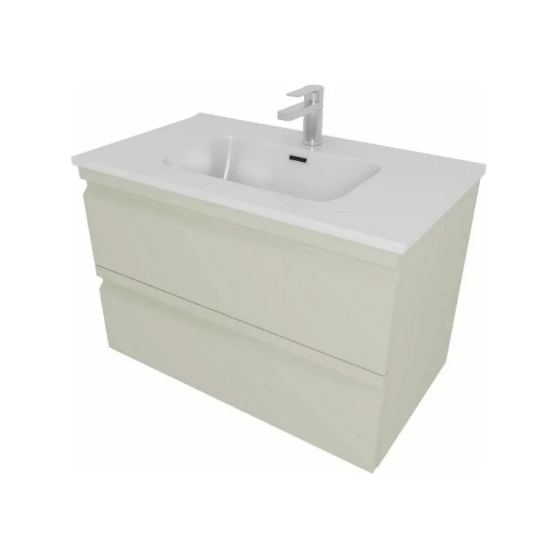 Комплект мебели AQUATEK AQ77060-GS Тумба 60 см ВЕГА с раковиной AQ0460-00, 2 ящика, цвет шалфей зеленый 00000147654
