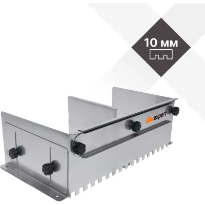 Клейбокс оцинкованный TILEREXPERT зуб 10x10мм, телескопический, 34-60 см, комплект боковые упоры, разделитель TILEREXPERT GB10GAL